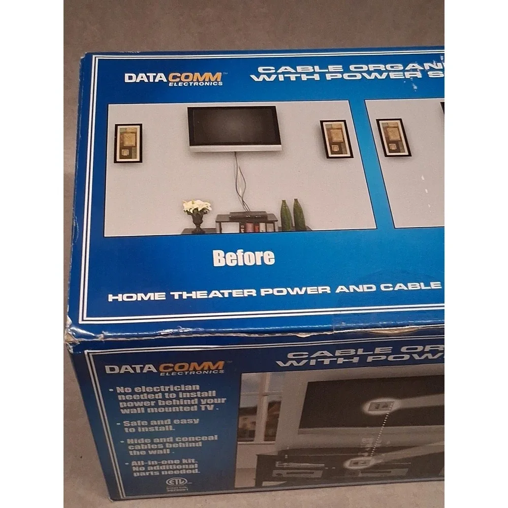 DataComm - Cable Organizer Remodeling Kit with Power Outlet 503323WHKIT